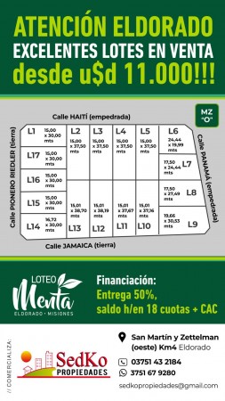 Vende Loteo/ Entrega y Financiación 